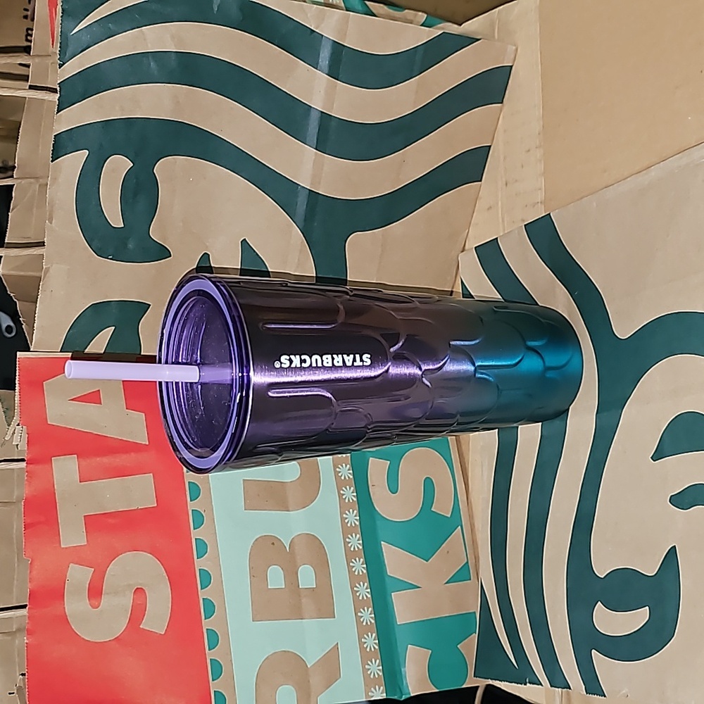NWT Starbucks Stainless Steel Lavender to Teal scales 24 oz. Tumbler